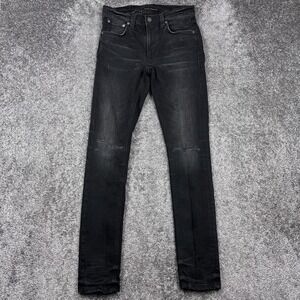 Nudie Jeans Men's 28x32 Lean Dean Slim Fit Distressed Organic Denim Stretch